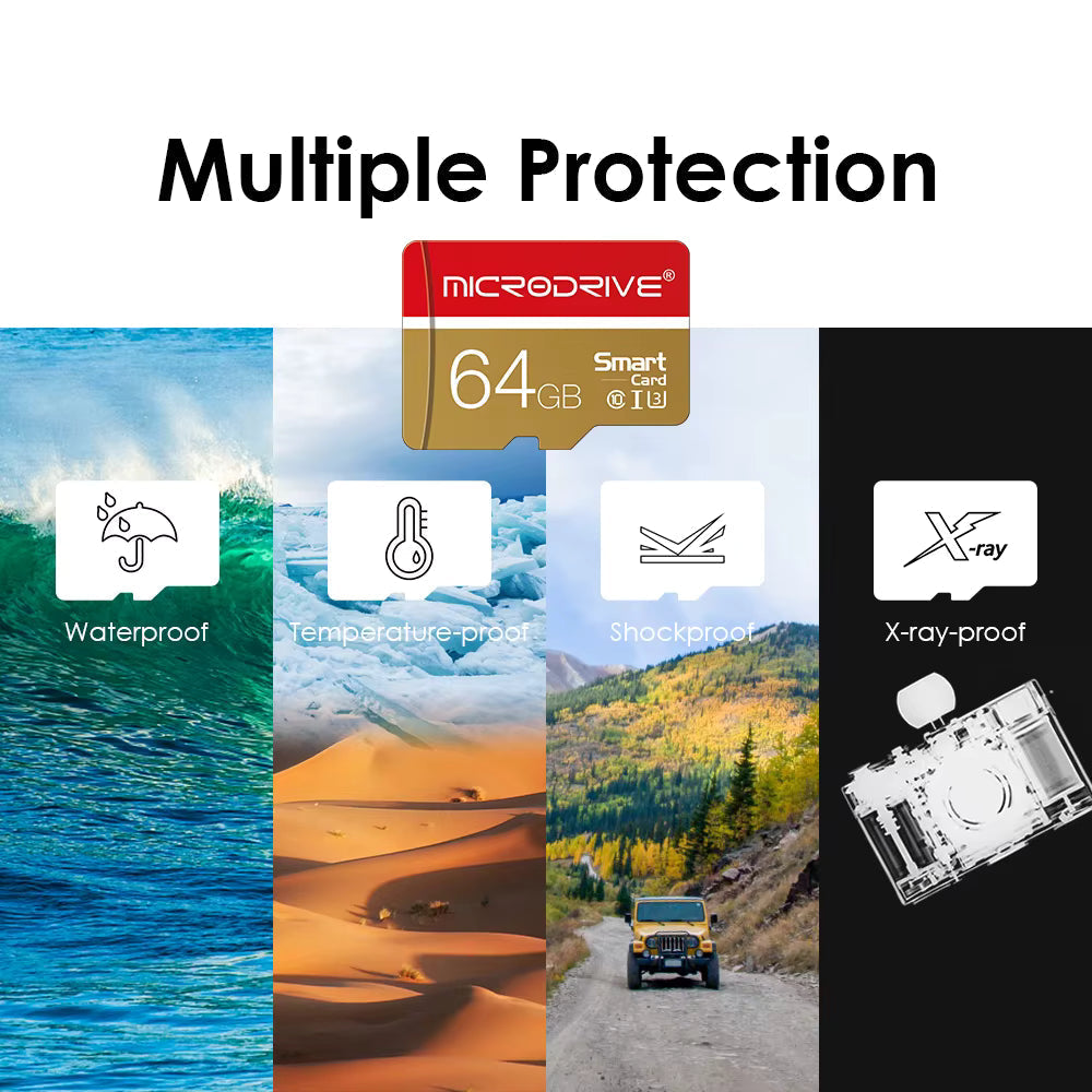 MicroSD Memory Card Class 10 with SD Adapter, UHS-I for Smartphone, Camera and Tablet