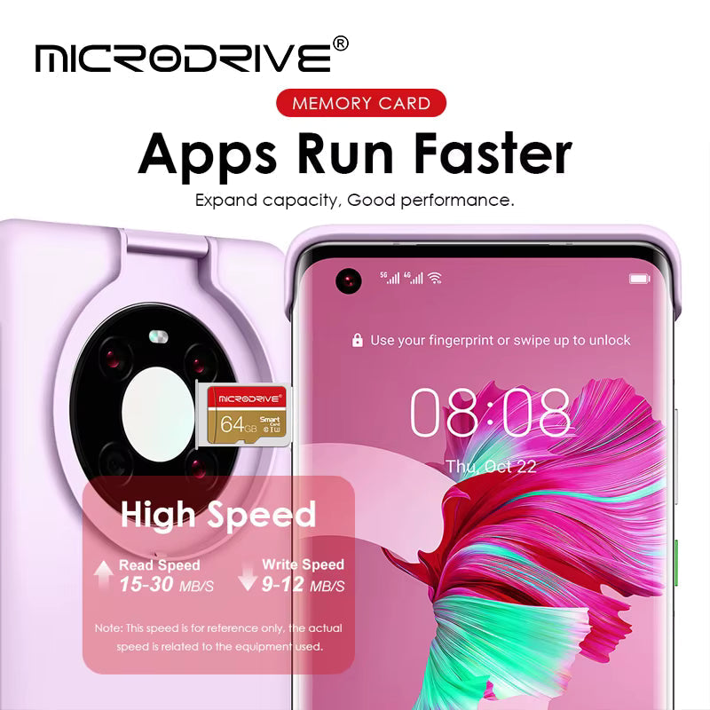 MicroSD Memory Card Class 10 with SD Adapter, UHS-I for Smartphone, Camera and Tablet
