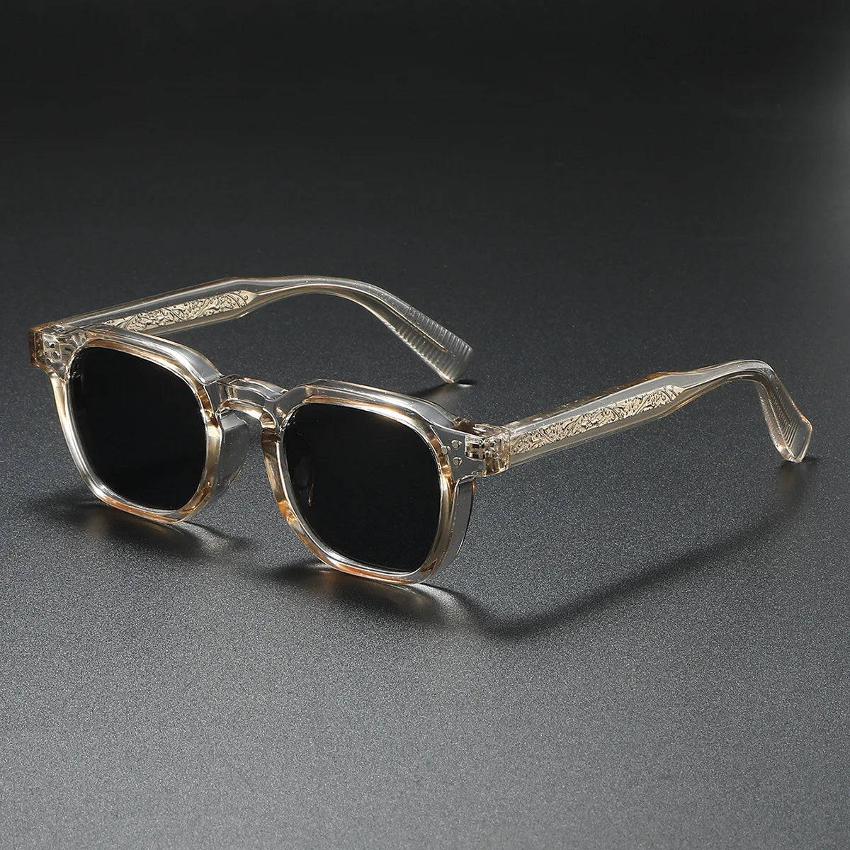 Sunglasses with Polarized Lenses and UV400 Protection, Tortoiseshell Temples, Square Frame