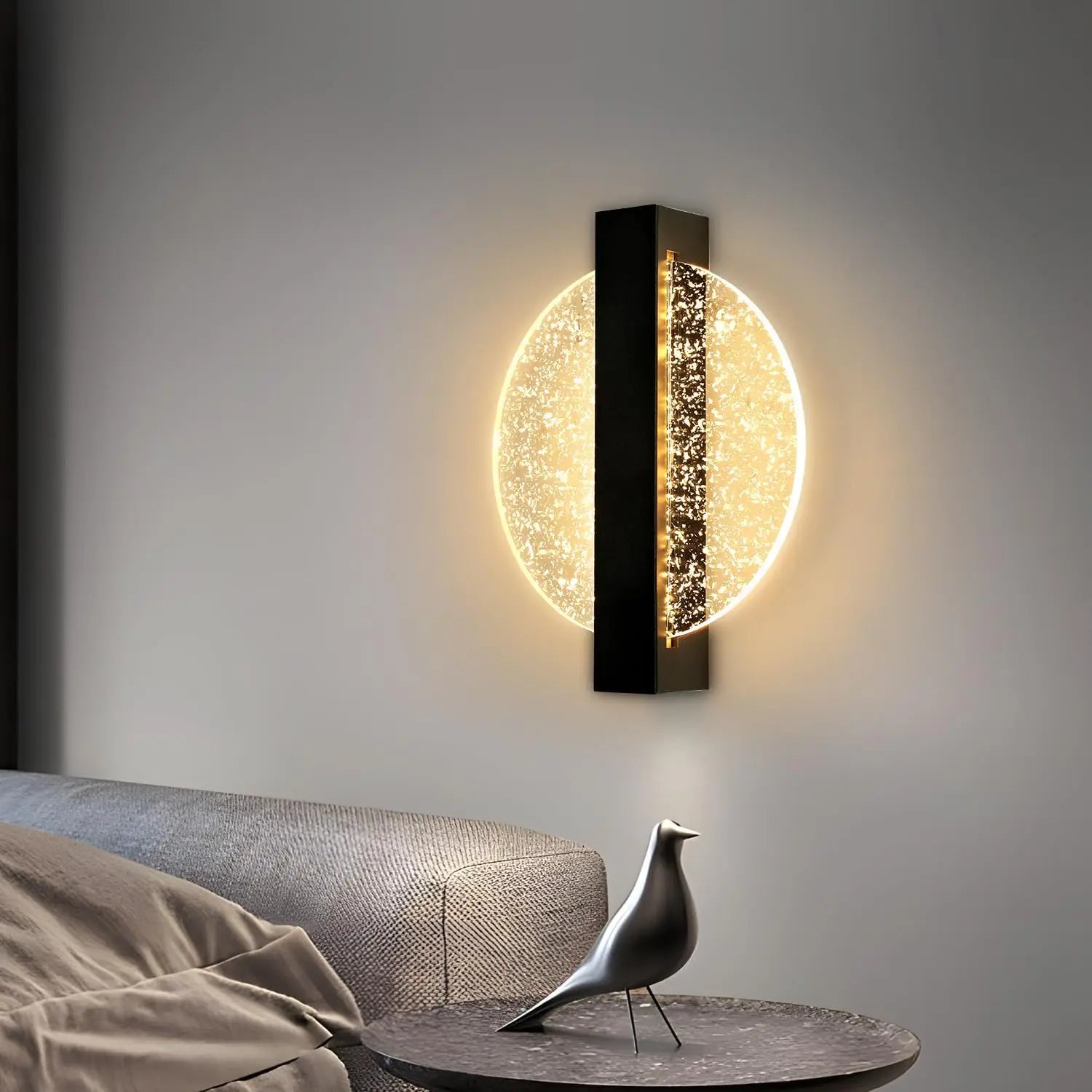 Bolania | Wandleuchte - Rundes Blattsilberdesign - Warmes, gemütliches Licht