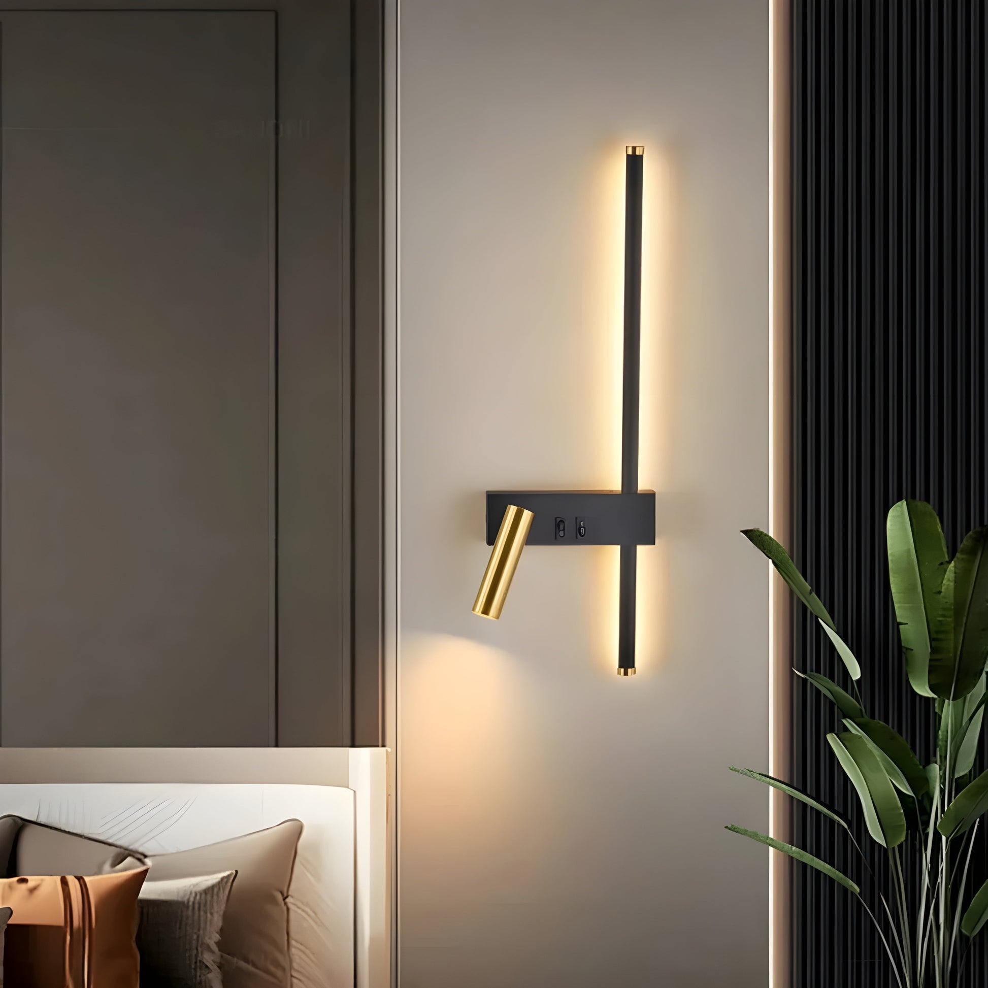 Bolania | Wandleuchte - Wohnzimmer & Schlafzimmer Duo Switch Lampe - Minimalistisches Design