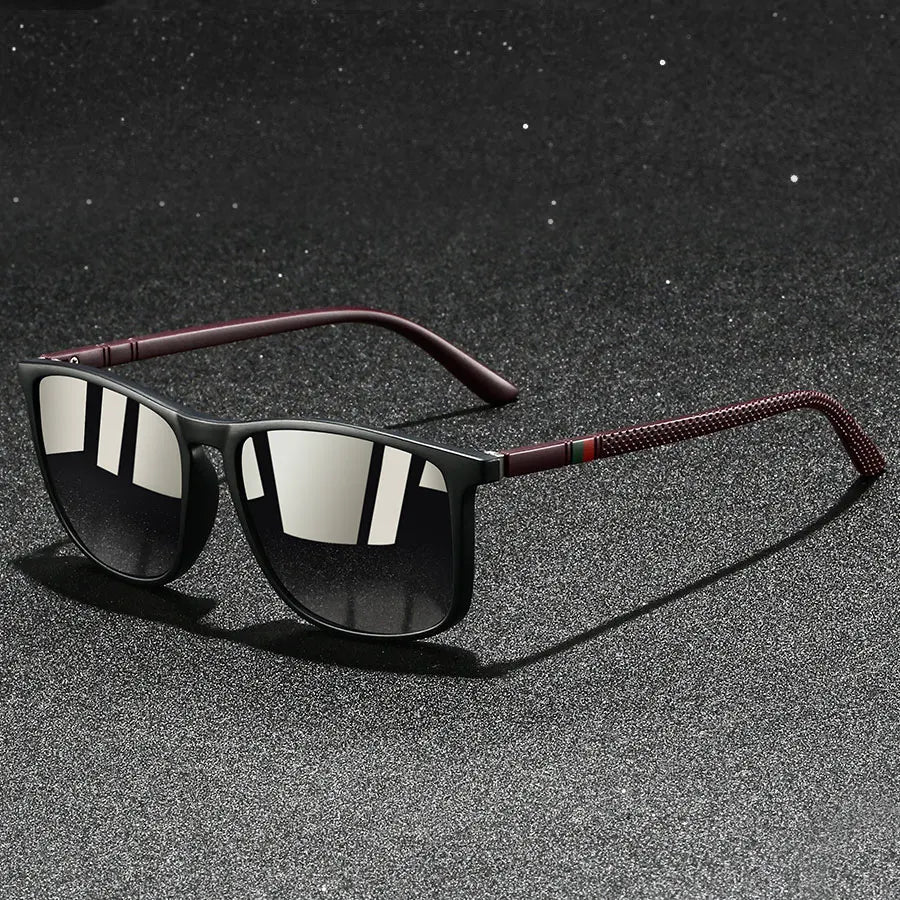 Sunglasses with Polarized Lenses and UV400 Protection, Square Frame with Spring Hinges