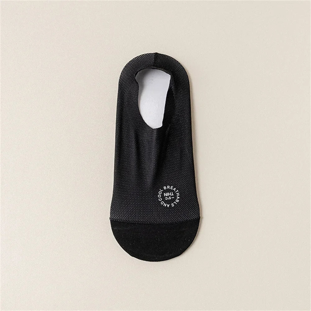 Invisible Sneaker Socks with Mesh Insert, Silicone Heel Grip, Cotton Sole, Unisex