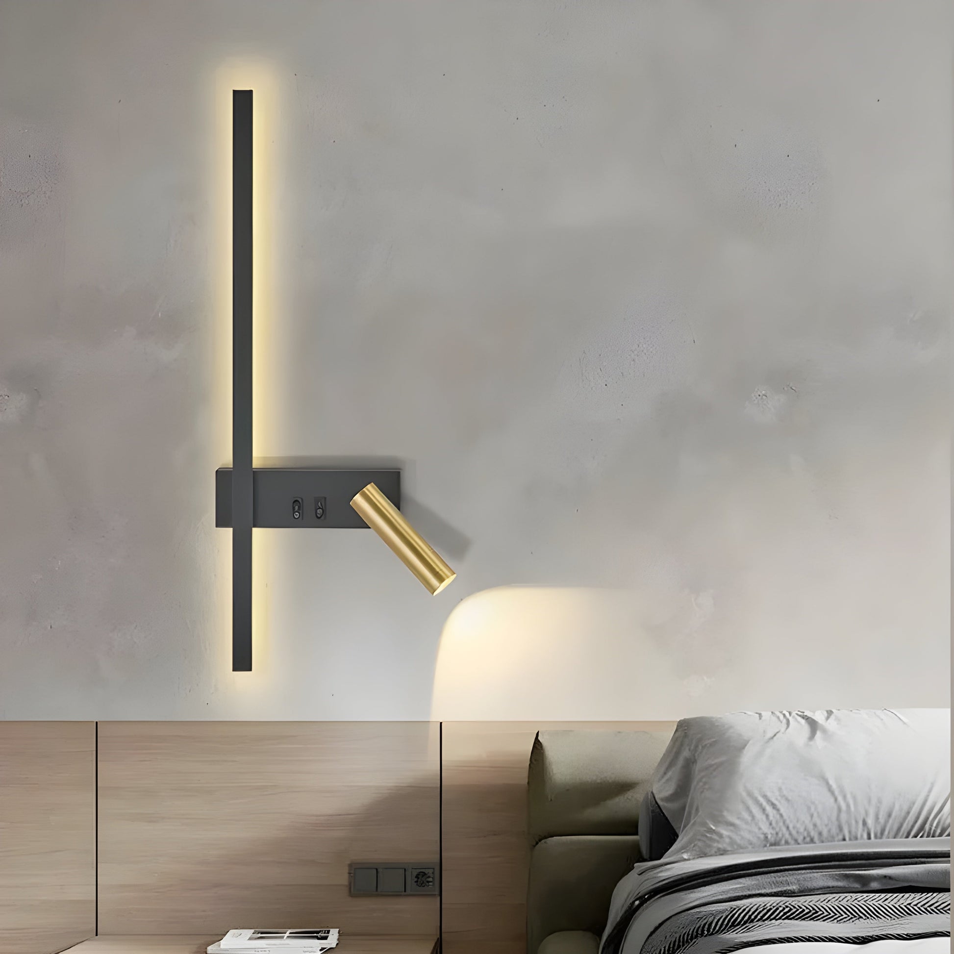 Bolania | Wandleuchte - Wohnzimmer & Schlafzimmer Duo Switch Lampe - Minimalistisches Design