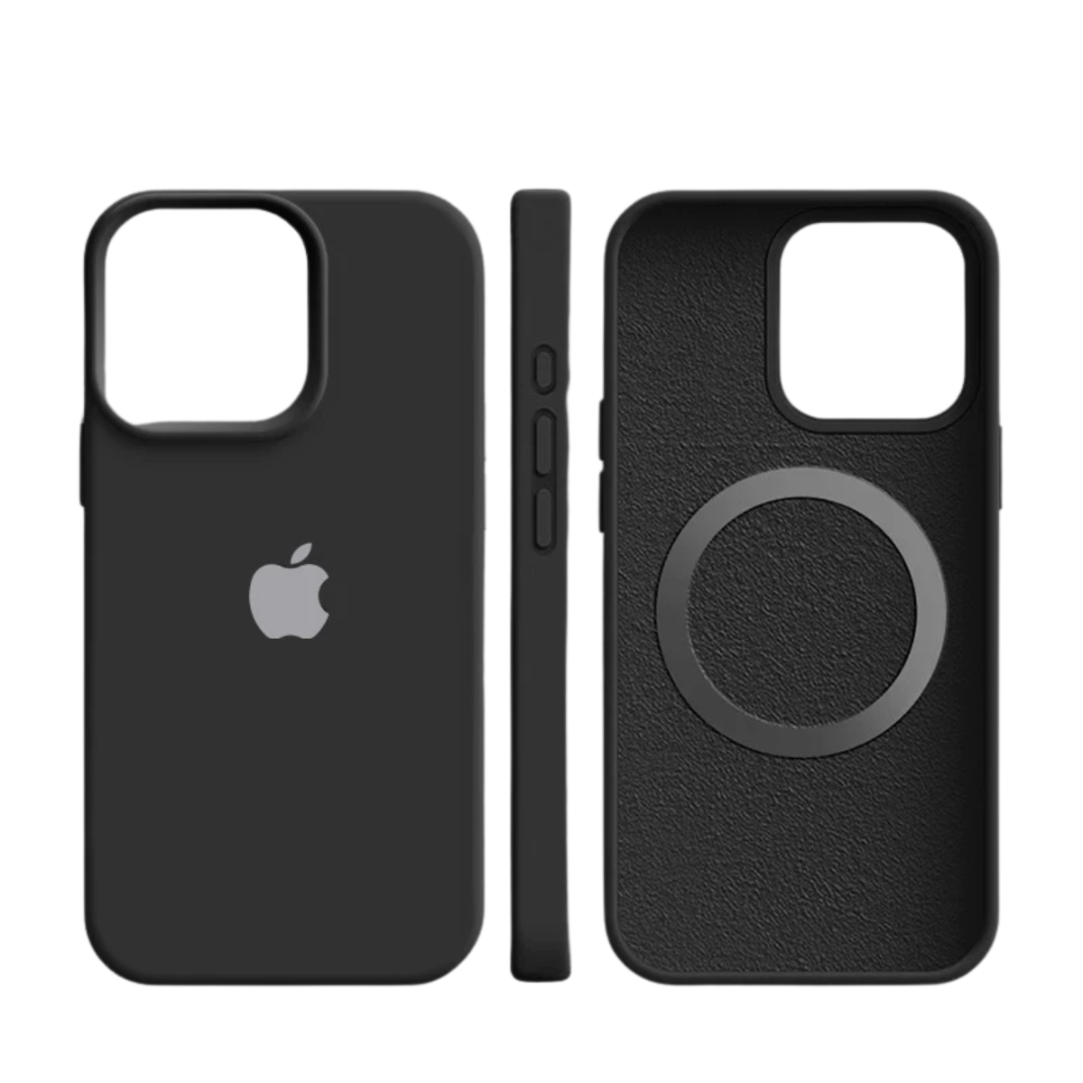 Silicone Protective Case for iPhone MagSafe Compatible with Soft-Touch Surface and Microfiber Interior Slim Shock-Absorbing