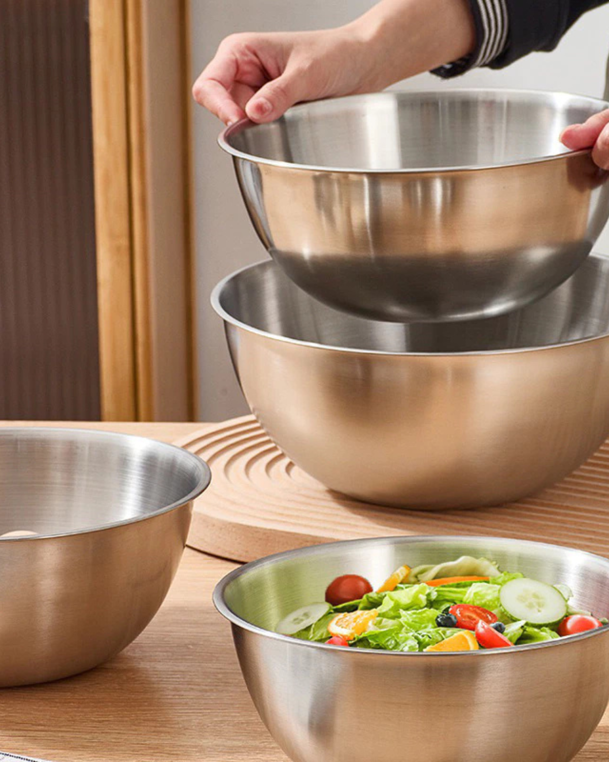 Stahlvera Schüsseln – Elegantes 5er-Set für Perfektes Mixen