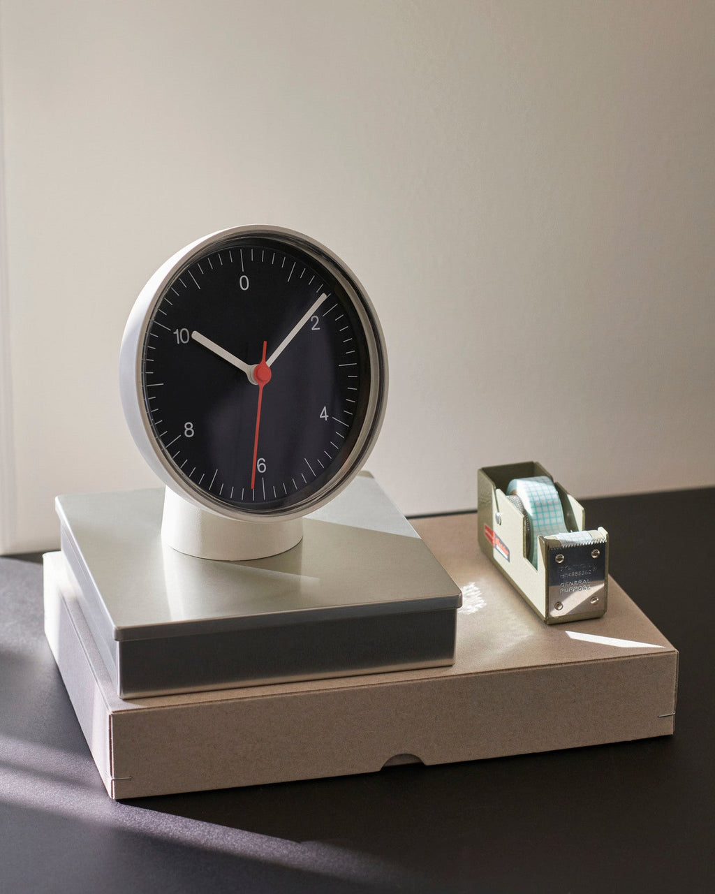 Table Clock with Detachable Stand, Also as Wall Clock, Silent Quartz Movement