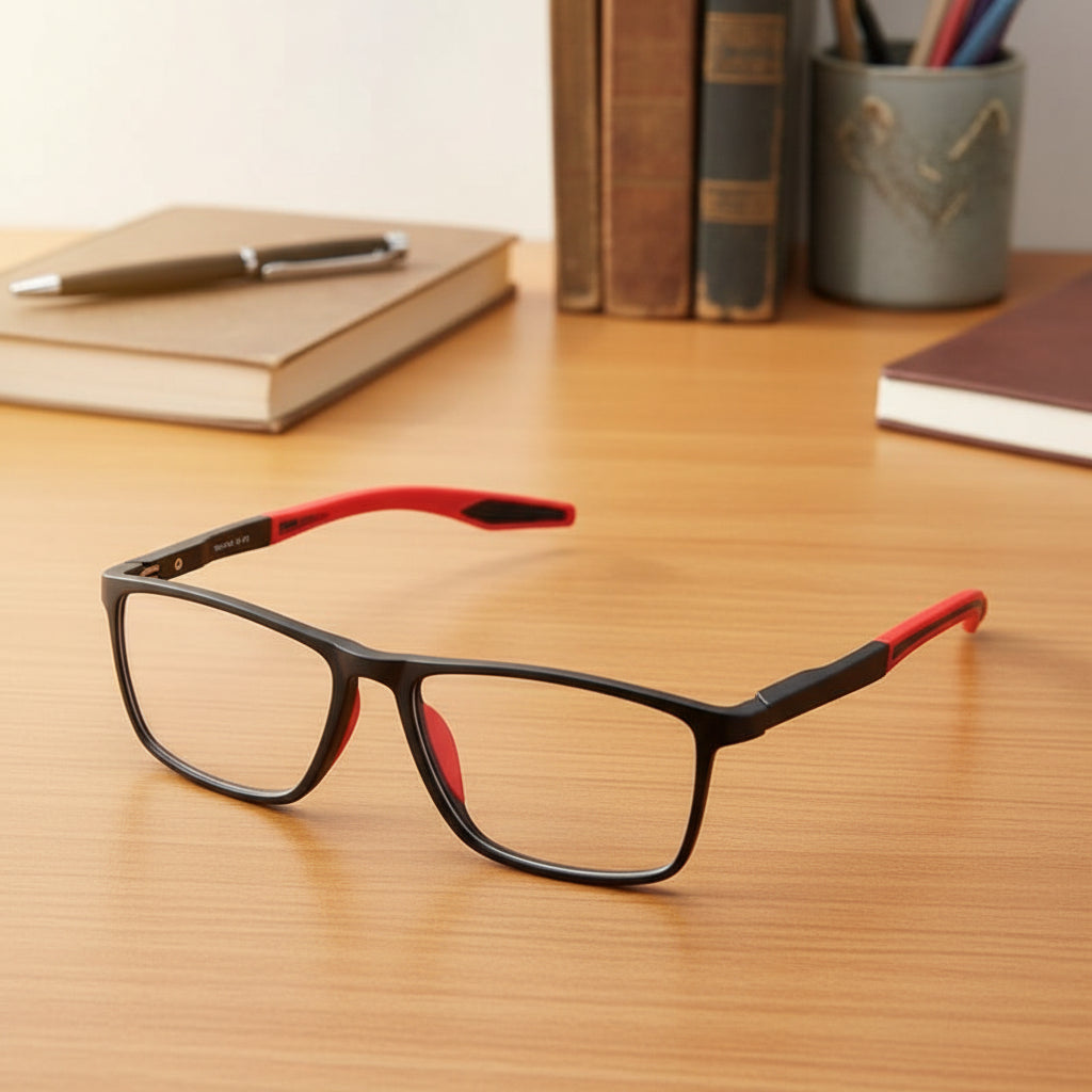 Reading Glasses Ultralight Polycarbonate with Non-Slip Temples Rectangular Frame Unisex for Reading Smartphone and Office Work