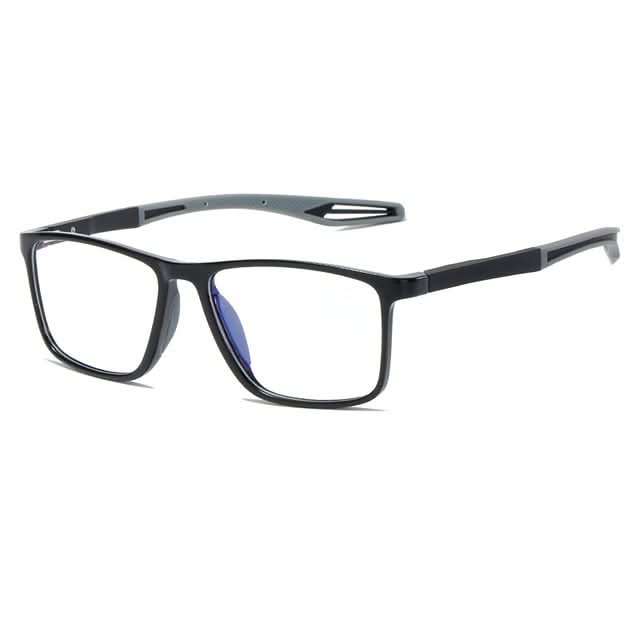 Reading Glasses Ultralight Polycarbonate with Non-Slip Temples Rectangular Frame Unisex for Reading Smartphone and Office Work