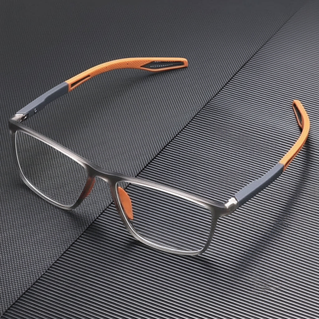 Reading Glasses Ultralight Polycarbonate with Non-Slip Temples Rectangular Frame Unisex for Reading Smartphone and Office Work