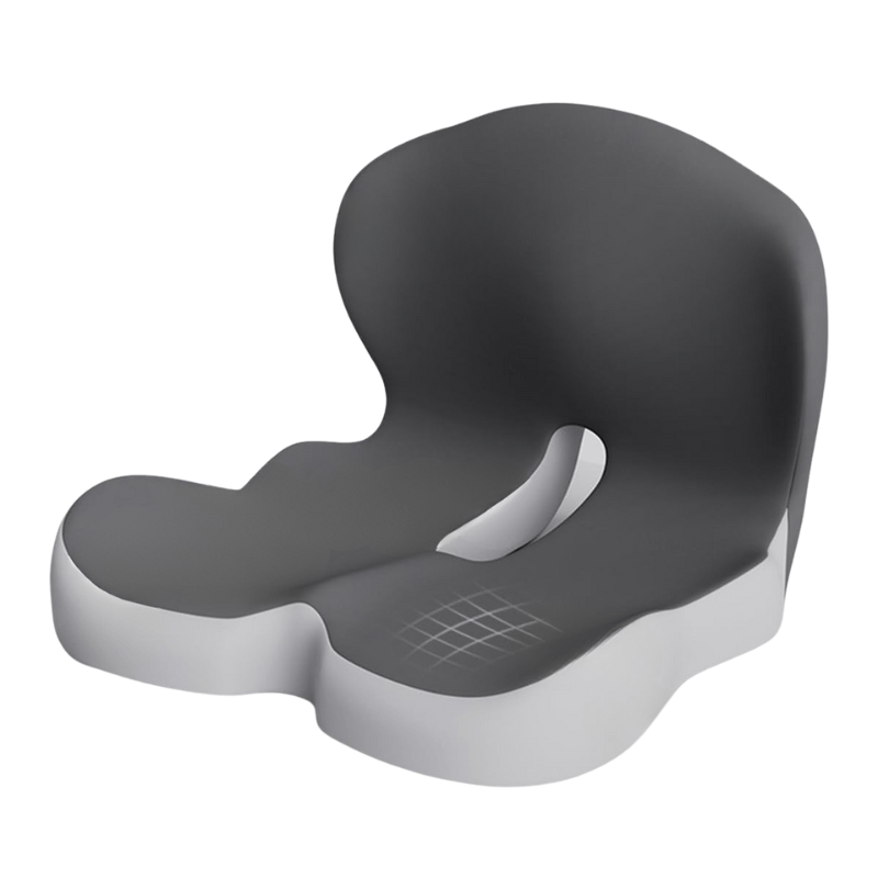 Ergonomic Memory Foam Seat Cushion with Coccyx Cut-out, Removable Cover for Office, Car, and Home