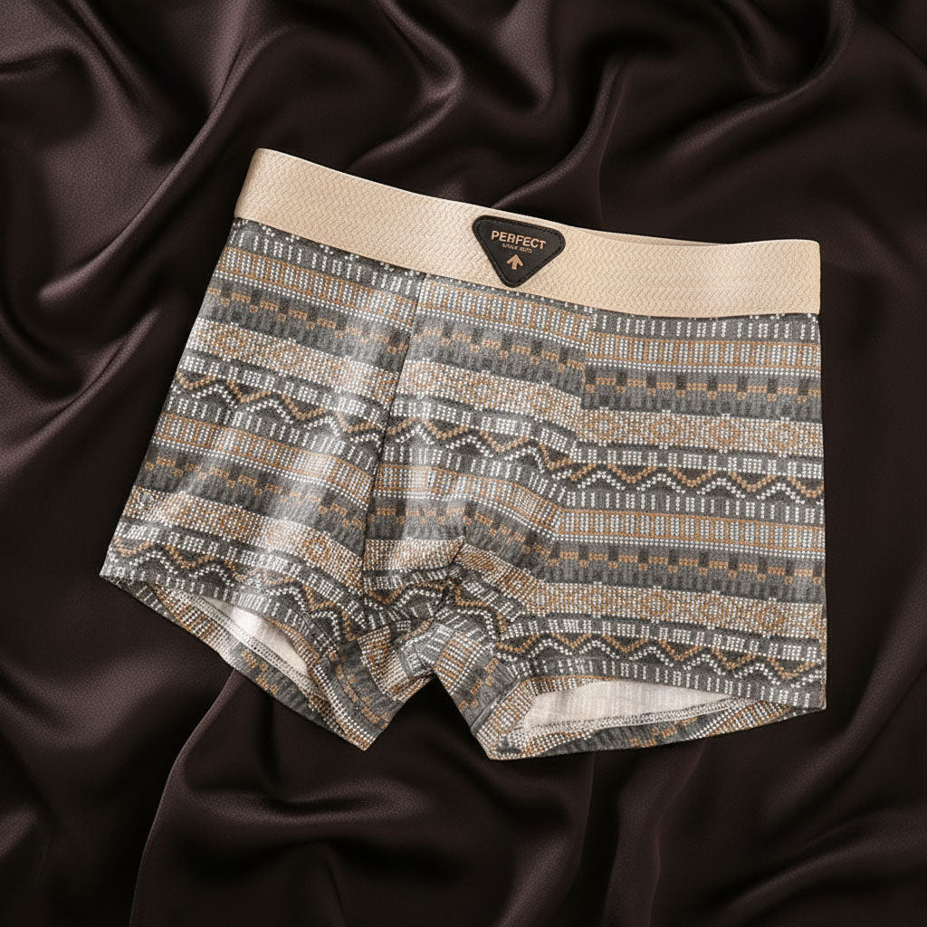 Men's Cotton Blend Boxer Shorts with Knitted Pattern, Wide Waistband