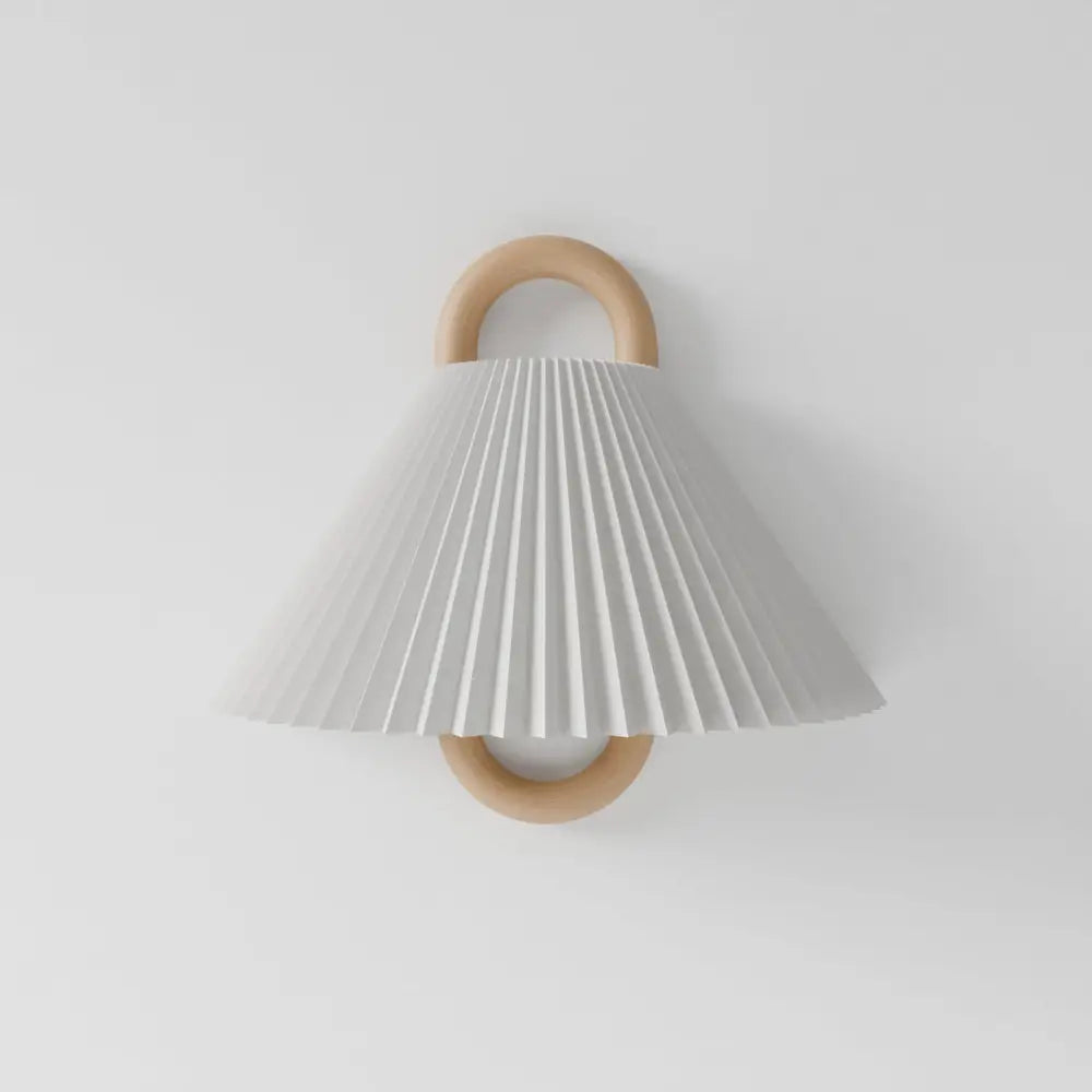 Bolania | Wandleuchte - Holz & Textil - Minimalistisches Vintage Design - Warmes diffuses Licht