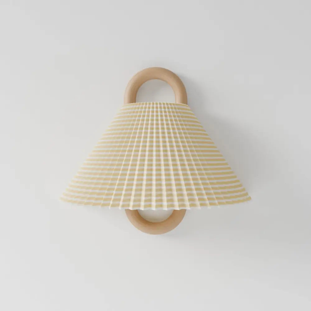 Bolania | Wandleuchte - Holz & Textil - Minimalistisches Vintage Design - Warmes diffuses Licht