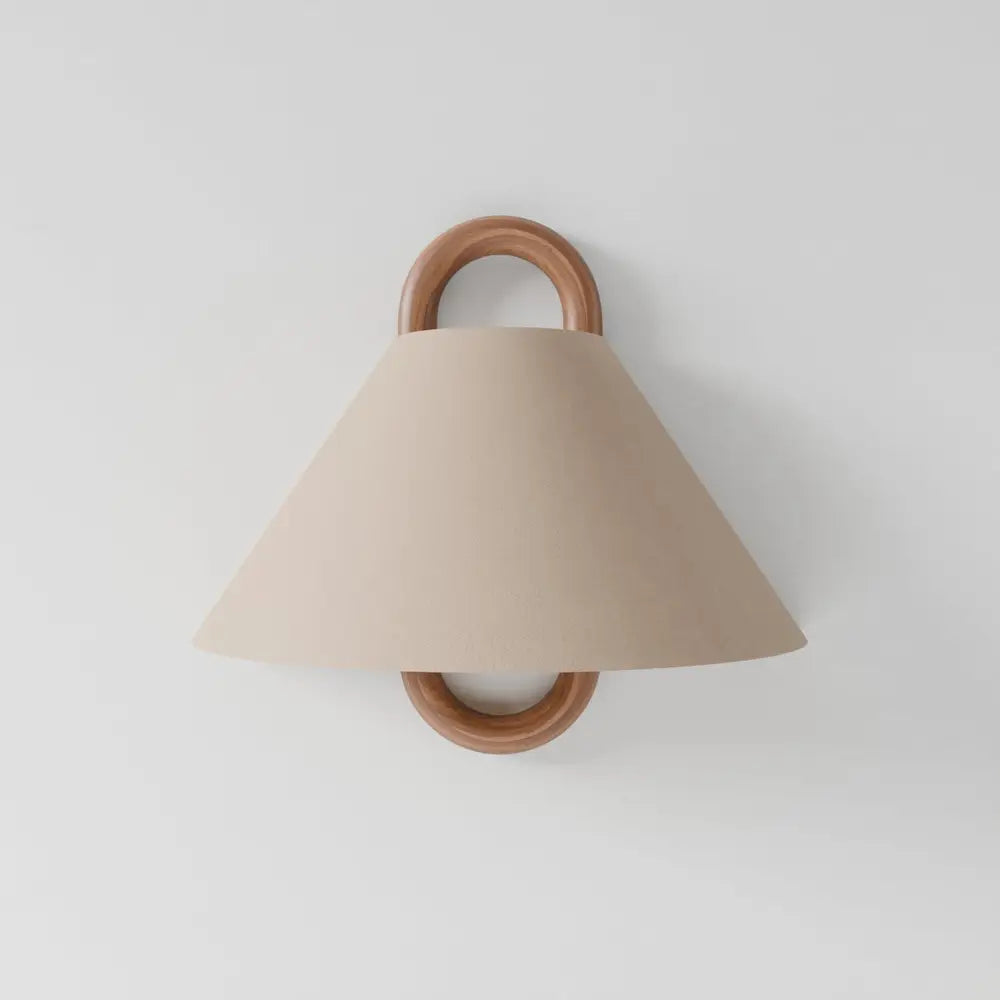 Bolania | Wandleuchte - Holz & Textil - Minimalistisches Vintage Design - Warmes diffuses Licht