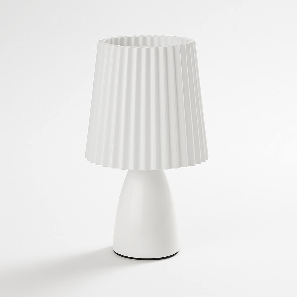 Bolania | Tischleuchte - Mid-Century - Plissierter Schirm & LED-Beleuchtung