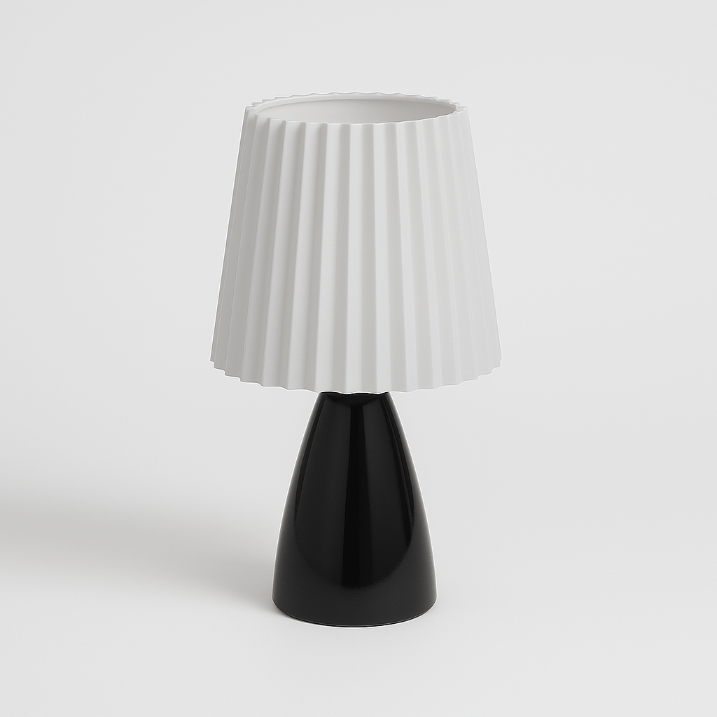 Bolania | Tischleuchte - Mid-Century - Plissierter Schirm & LED-Beleuchtung