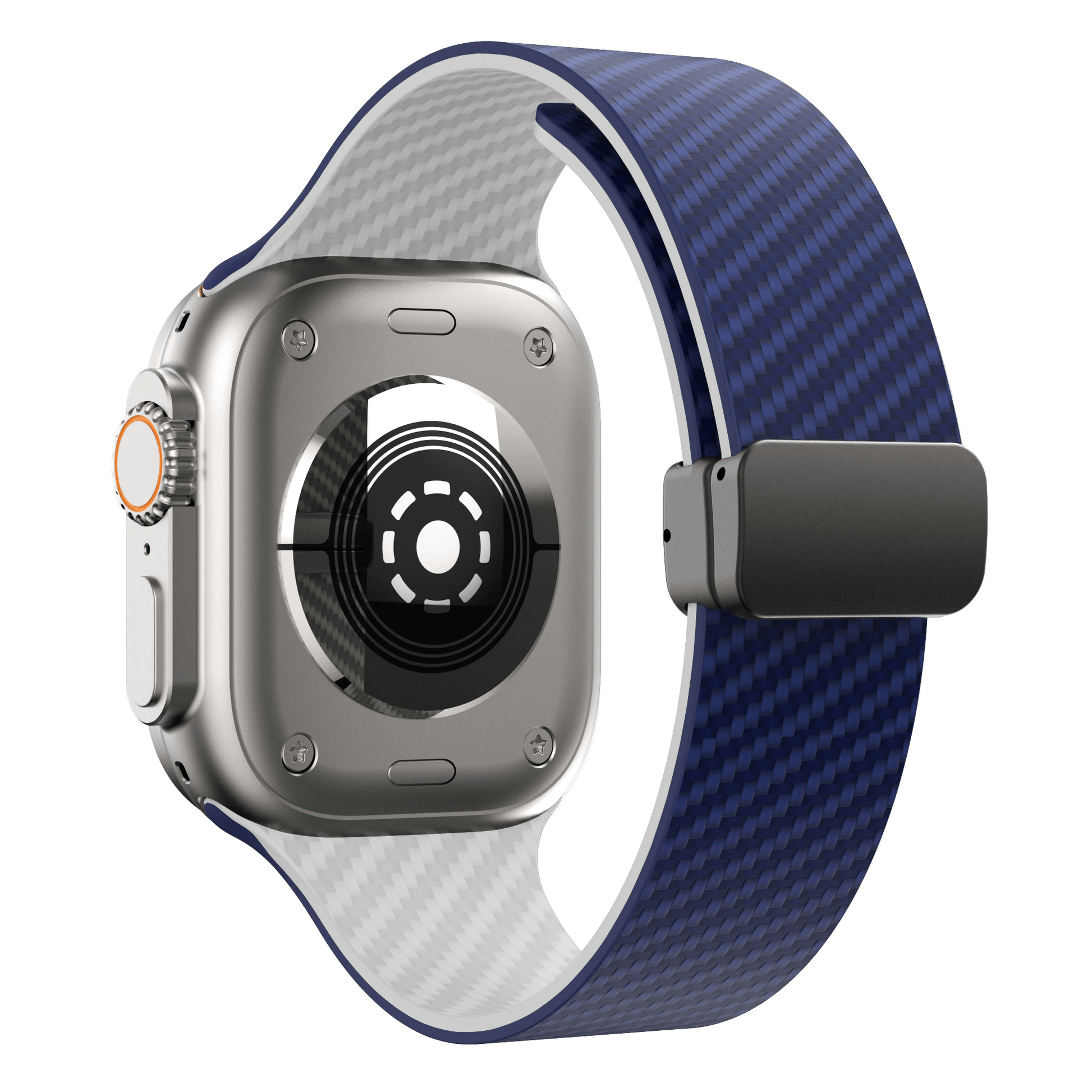 Apple Watch Armband in Carbon - Optik aus Silikon mit Magnetischer Klappschließe Schweißresistent für Sport und Alltag - Bolania
