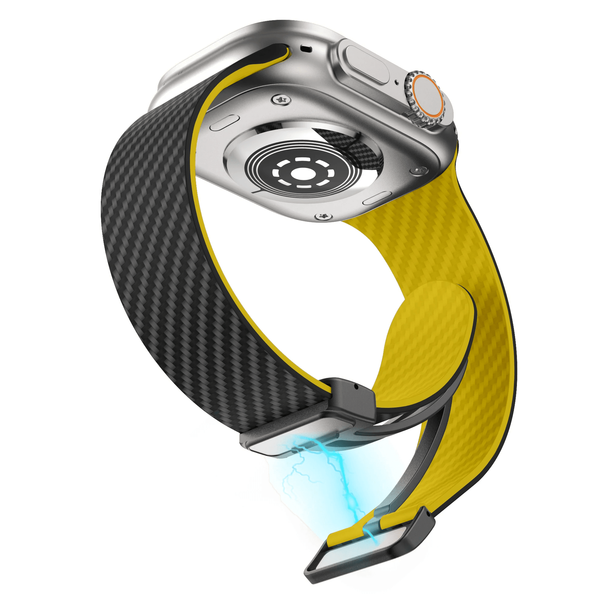 Apple Watch Armband in Carbon - Optik aus Silikon mit Magnetischer Klappschließe Schweißresistent für Sport und Alltag - Bolania
