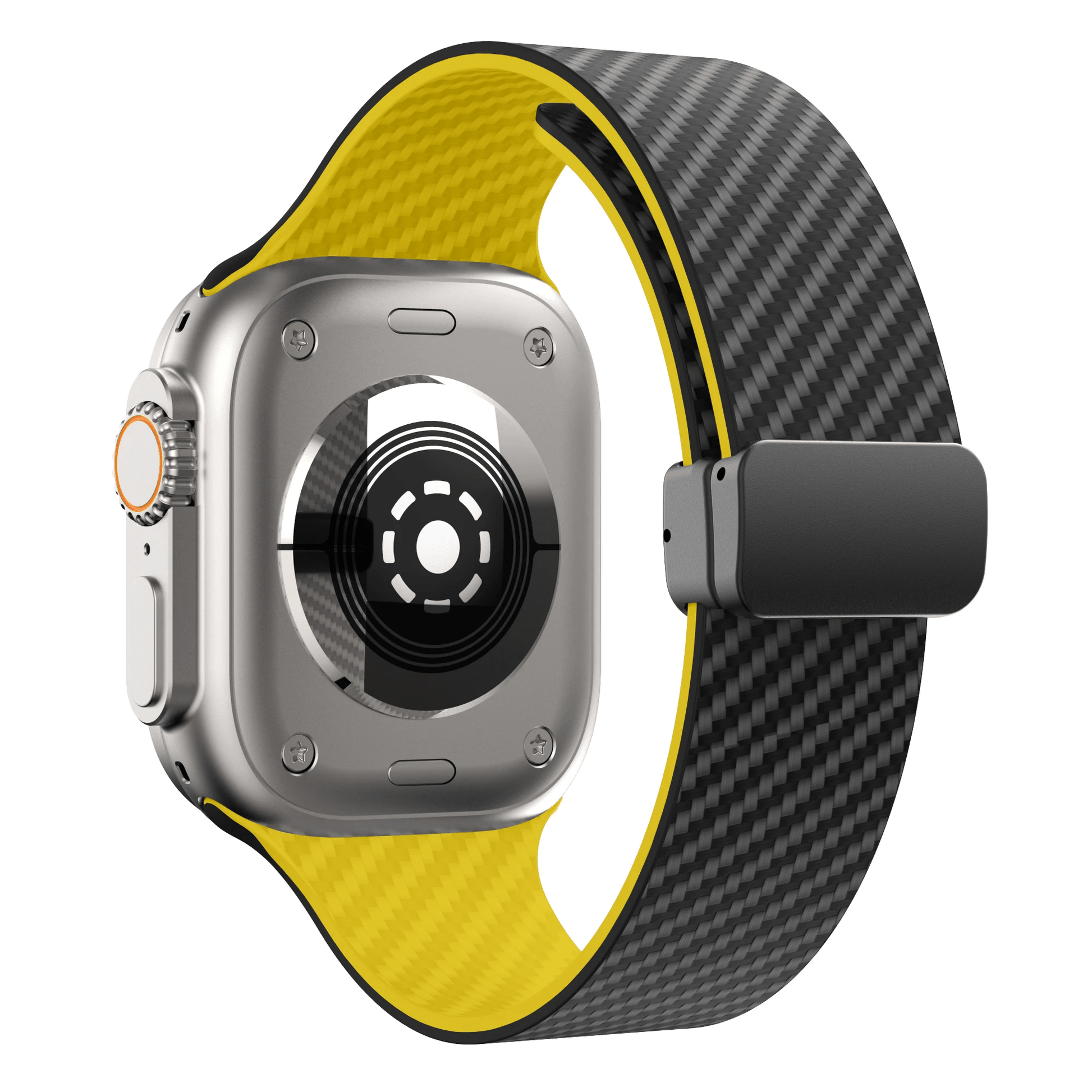 Apple Watch Armband in Carbon - Optik aus Silikon mit Magnetischer Klappschließe Schweißresistent für Sport und Alltag - Bolania