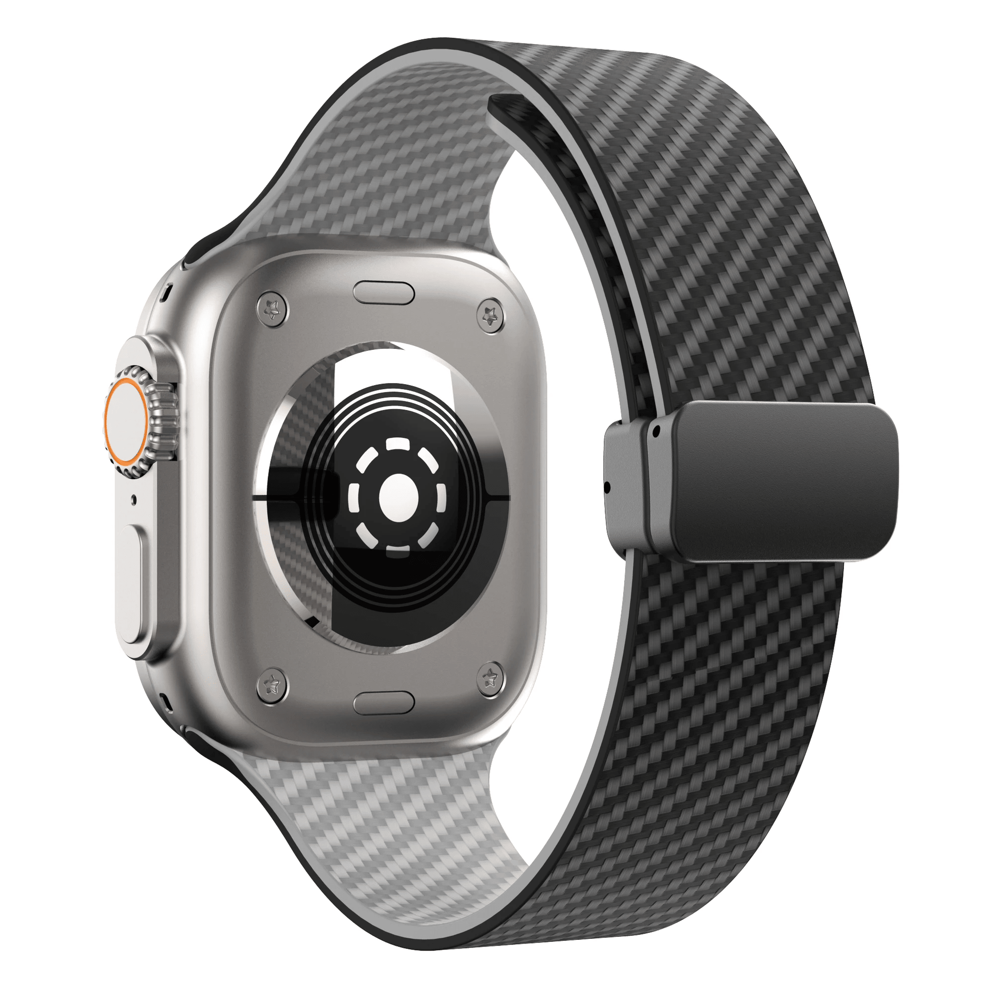 Apple Watch Armband in Carbon - Optik aus Silikon mit Magnetischer Klappschließe Schweißresistent für Sport und Alltag - Bolania