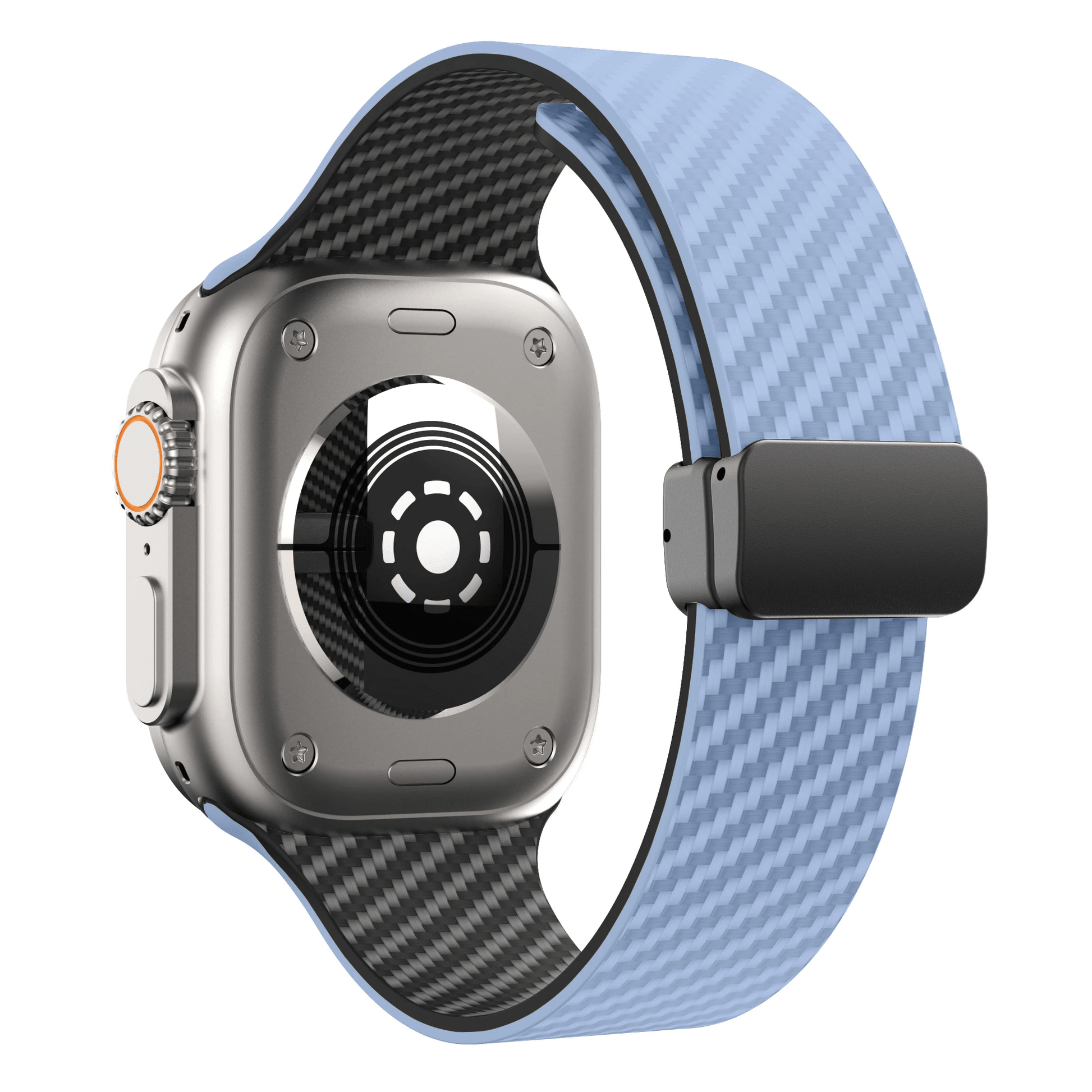 Apple Watch Armband in Carbon - Optik aus Silikon mit Magnetischer Klappschließe Schweißresistent für Sport und Alltag - Bolania