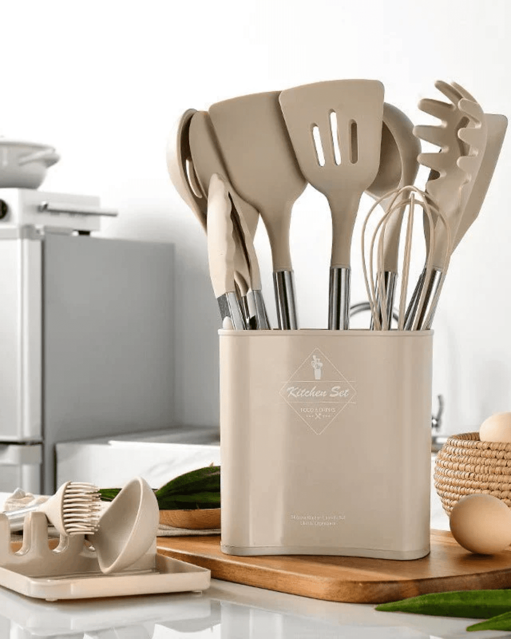 Arvella Épure – Edles Silikon - Küchenhelfer - Set im Minimalistischen Stil - Bolania