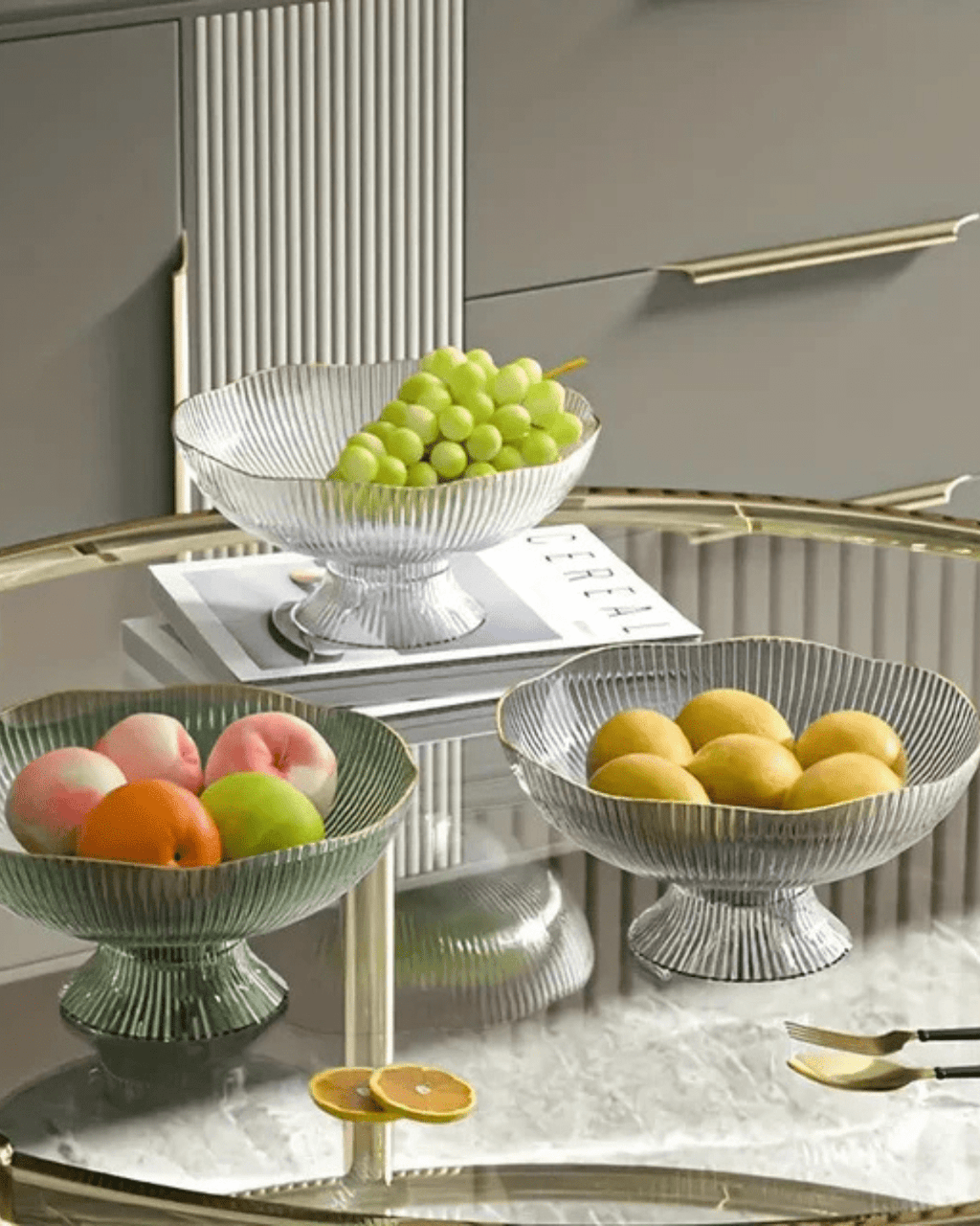 Aurélia Chic – Elegante Obstschale mit Goldakzent - Bolania