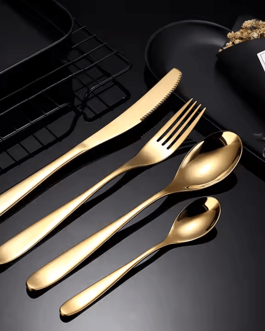 Aurelia Luxe – Edles Besteckset mit Goldfinish - Bolania