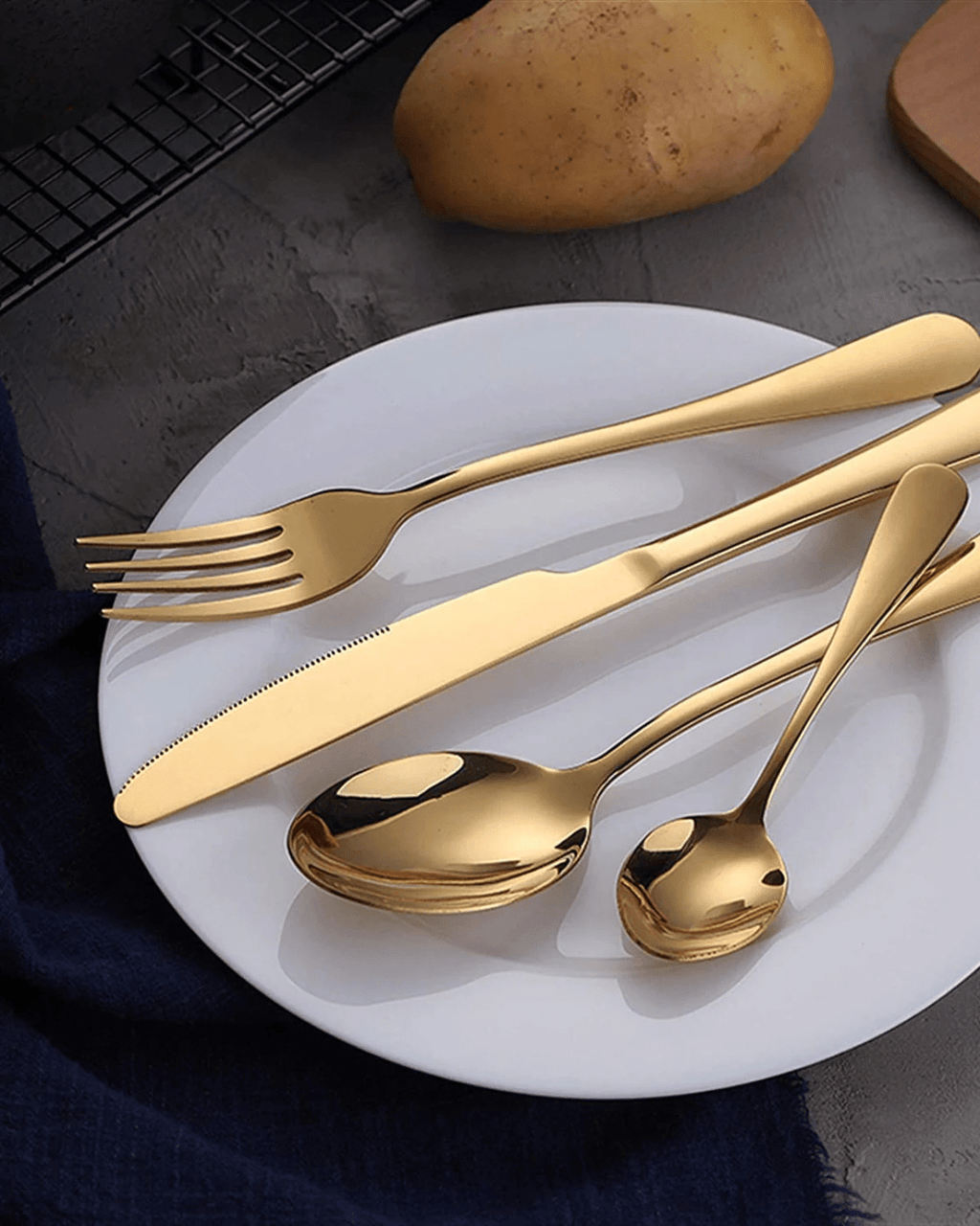 Aurelia Luxe – Edles Besteckset mit Goldfinish - Bolania