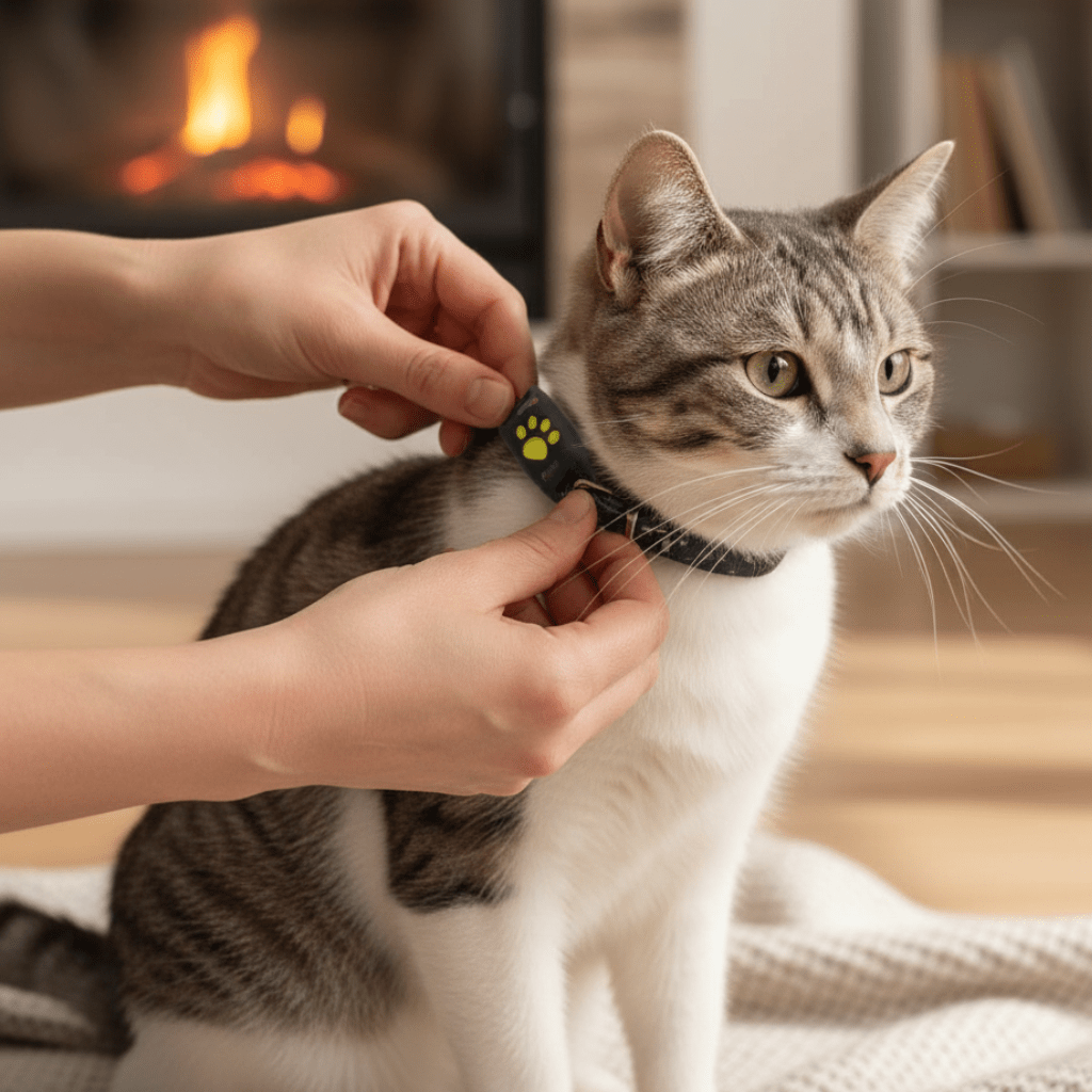 GPS Tracker for Cats with Location Tracking Lightweight Design for Collar Attachment and Rechargeable Battery