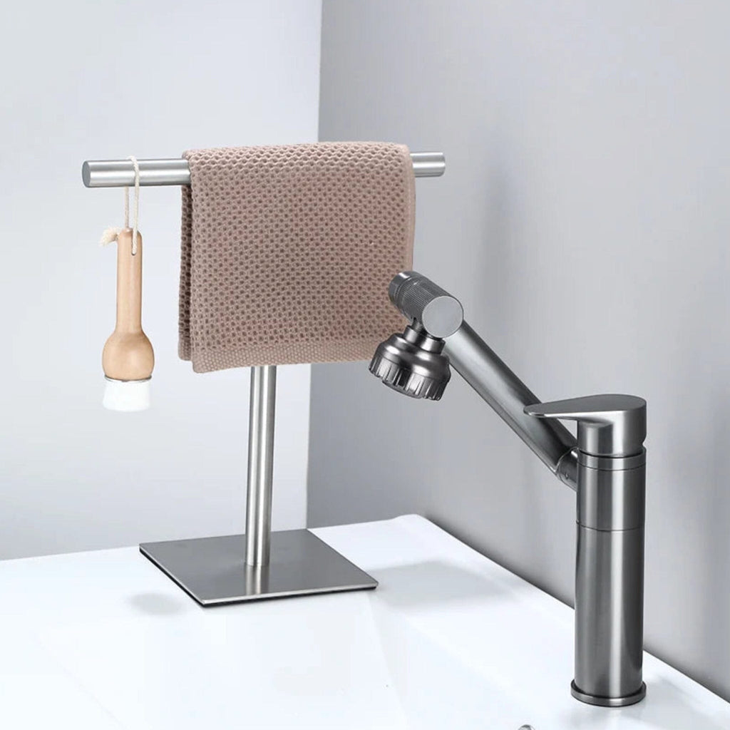 Freestanding Towel Holder with Square Base Plate, T-Shape for Washbasin and Kitchen, Matte