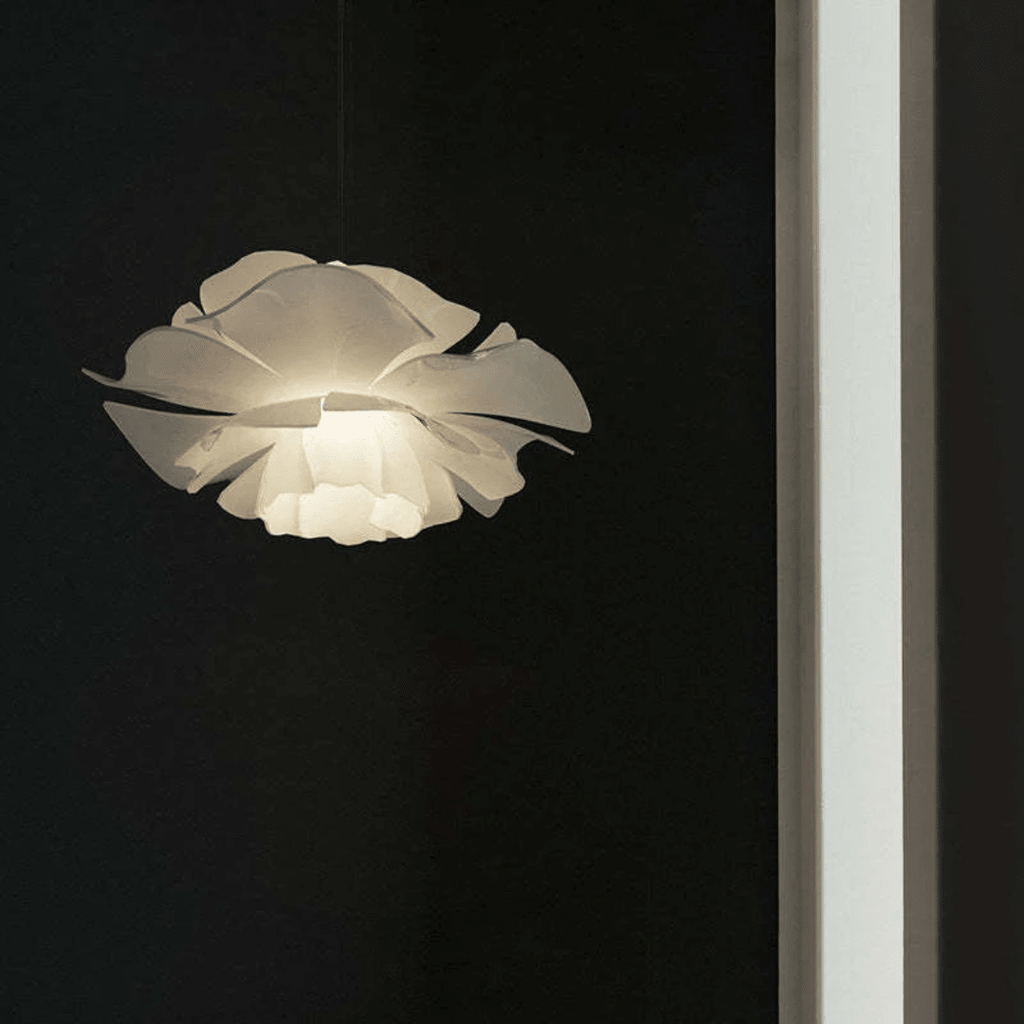 Bolania | Hängeleuchte - Weißes Metall Blumenmuster - Bolania