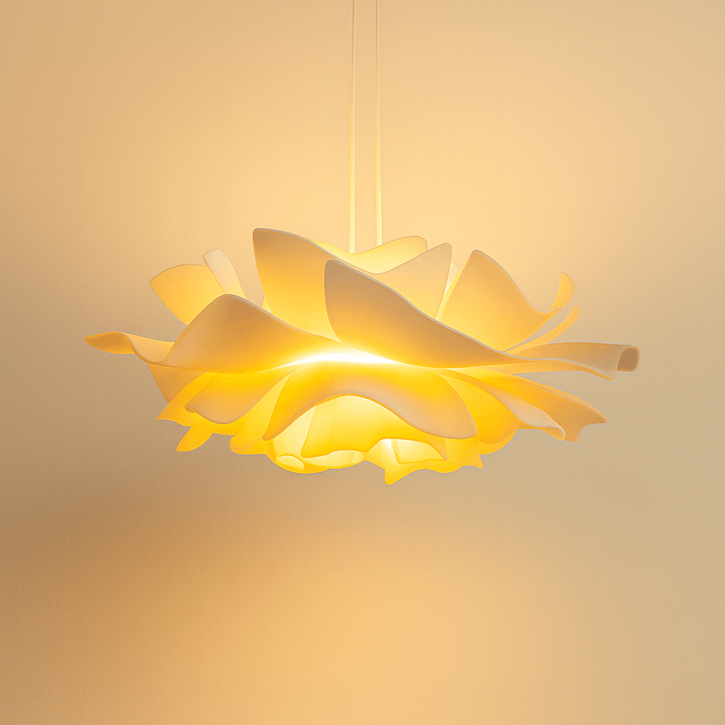 Bolania | Hängeleuchte - Weißes Metall Blumenmuster - Bolania