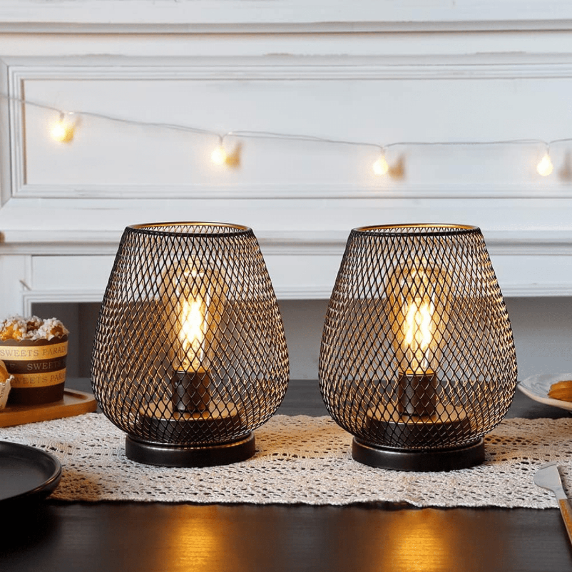 Bolania | Tischleuchte - Kabellose LED - Metall - Laterne - Bolania