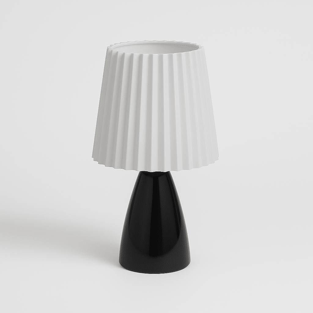 Bolania | Tischleuchte - Mid - Century - Plissierter Schirm & LED - Beleuchtung - Bolania