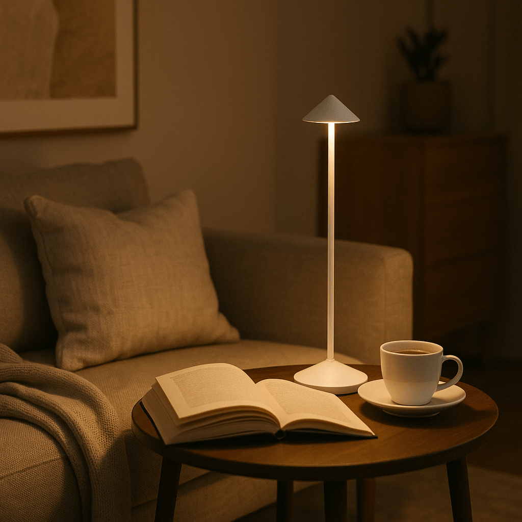 Bolania | Tischleuchte – Minimalistische LED - Beleuchtung, wasserdicht, dimmbar und kabellos - Bolania
