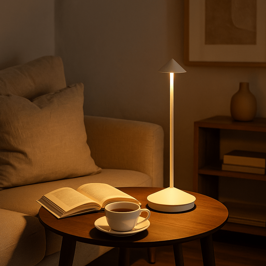 Bolania | Tischleuchte – Minimalistische LED - Beleuchtung, wasserdicht, dimmbar und kabellos - Bolania
