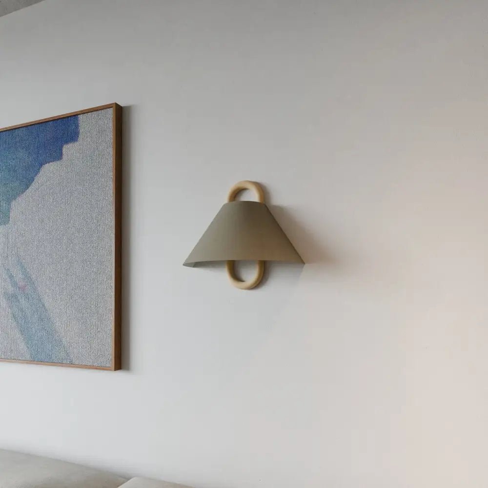 Bolania | Wandleuchte - Holz & Textil - Minimalistisches Vintage Design - Warmes diffuses Licht - Bolania