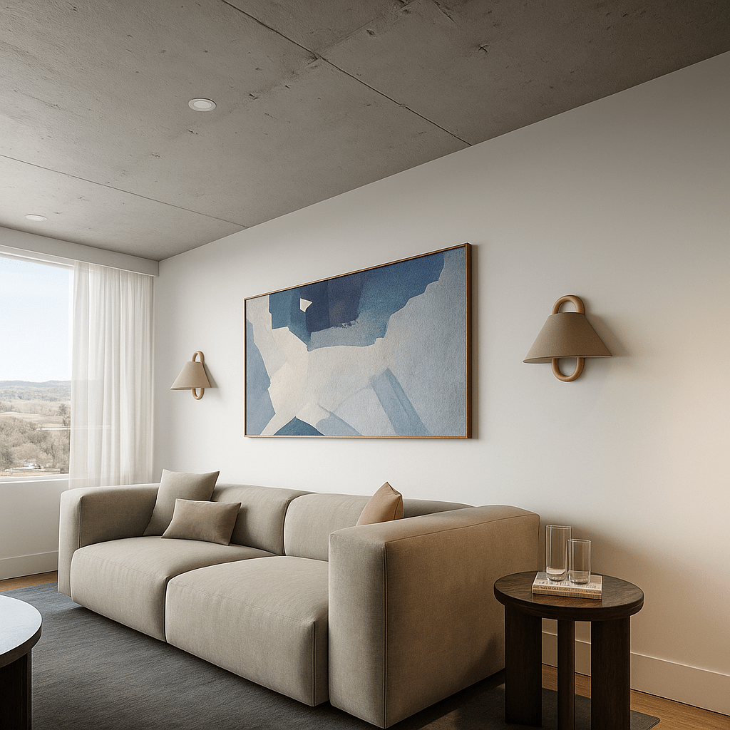 Bolania | Wandleuchte - Holz & Textil - Minimalistisches Vintage Design - Warmes diffuses Licht - Bolania