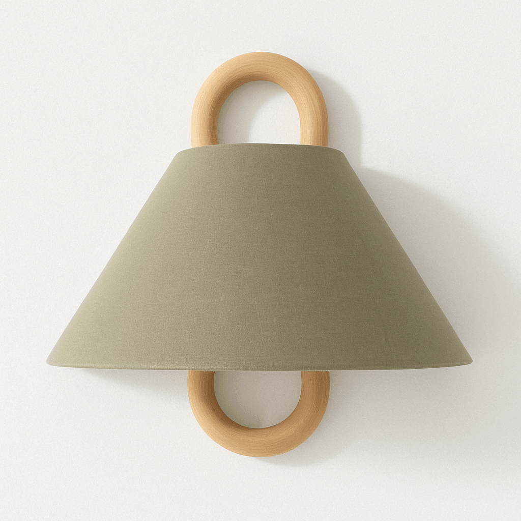 Bolania | Wandleuchte - Holz & Textil - Minimalistisches Vintage Design - Warmes diffuses Licht - Bolania