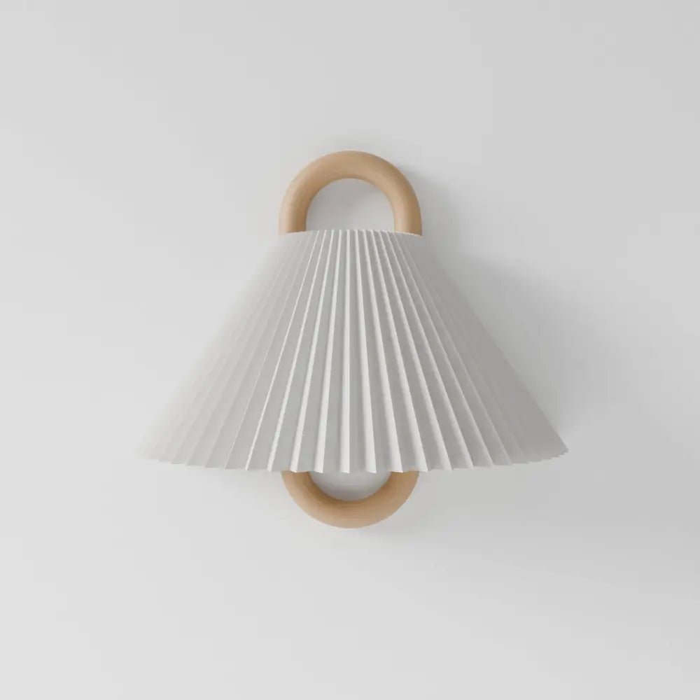 Bolania | Wandleuchte - Holz & Textil - Minimalistisches Vintage Design - Warmes diffuses Licht - Bolania
