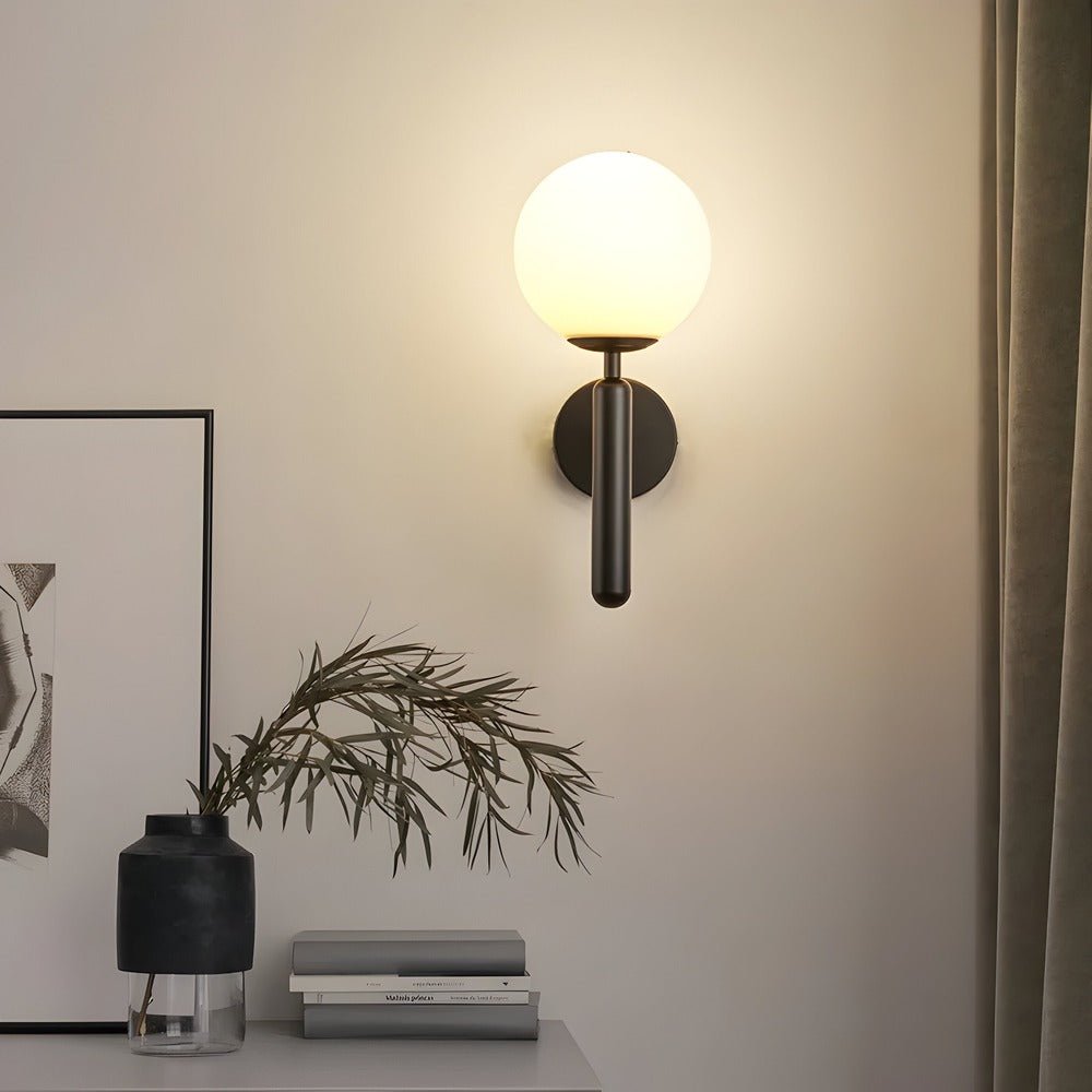 Bolania | Wandleuchte - Kupferne LED - Wandleuchte mit glänzender Kugel für die Inneneinrichtung - Bolania
