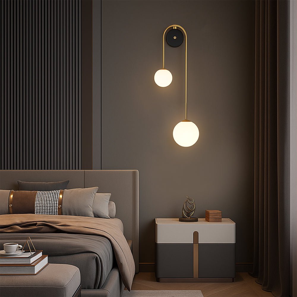 Bolania | Wandleuchte - Modernes Bogen - Design mit Glasschirm - Bolania