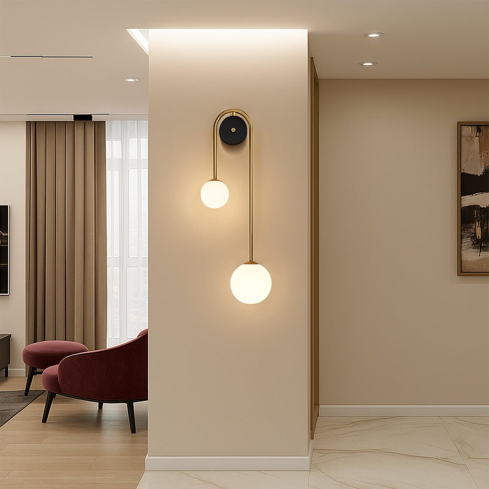 Bolania | Wandleuchte - Modernes Bogen - Design mit Glasschirm - Bolania