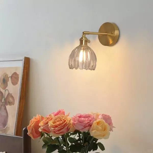 Bolania | Wandleuchte - Style rétro - Schirm Glas Tulpenknospe Blume - Bolania