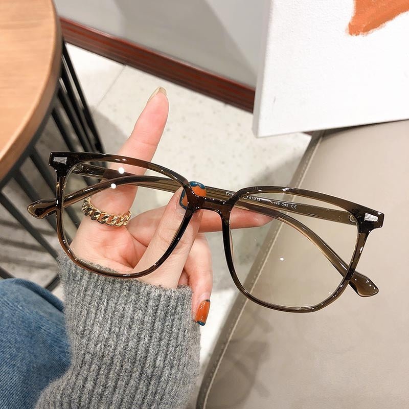 Brille bei Kurzsichtigkeit mit Dioptrien Quadratischer Rahmen Blaulichtfilter Anti - Reflex Klare Gläser Unisex von 0 bis - 4,0 - Bolania