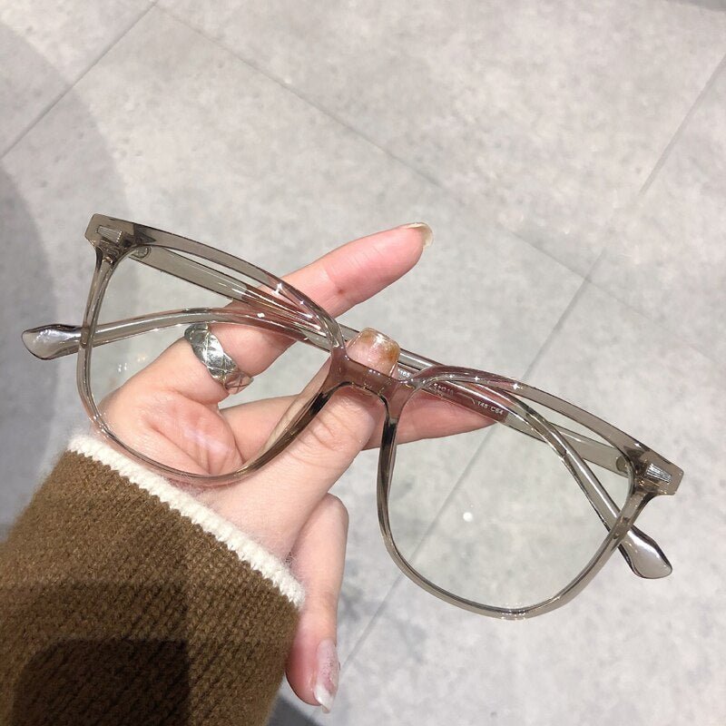 Brille bei Kurzsichtigkeit mit Dioptrien Quadratischer Rahmen Blaulichtfilter Anti - Reflex Klare Gläser Unisex von 0 bis - 4,0 - Bolania