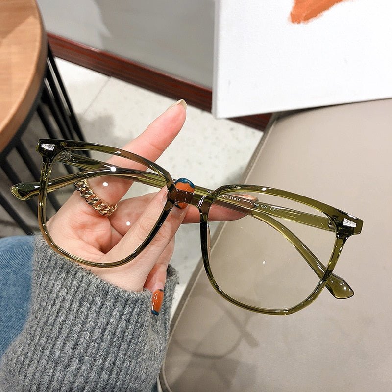 Brille bei Kurzsichtigkeit mit Dioptrien Quadratischer Rahmen Blaulichtfilter Anti - Reflex Klare Gläser Unisex von 0 bis - 4,0 - Bolania