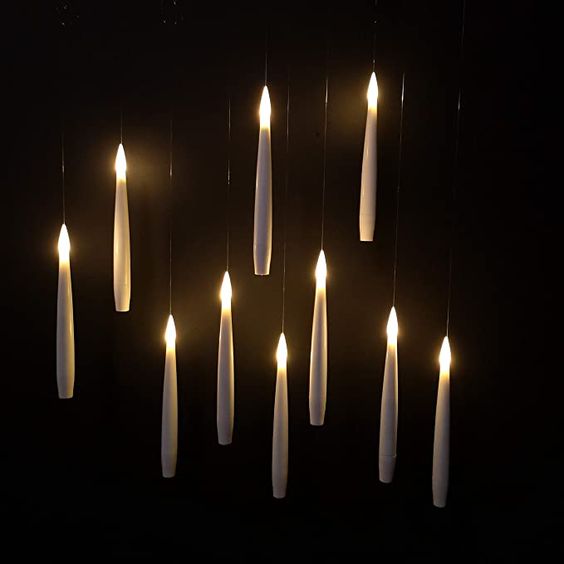LED Floating Candles with Wand Remote Control, Flameless, Warm White, with Hanging Feature
